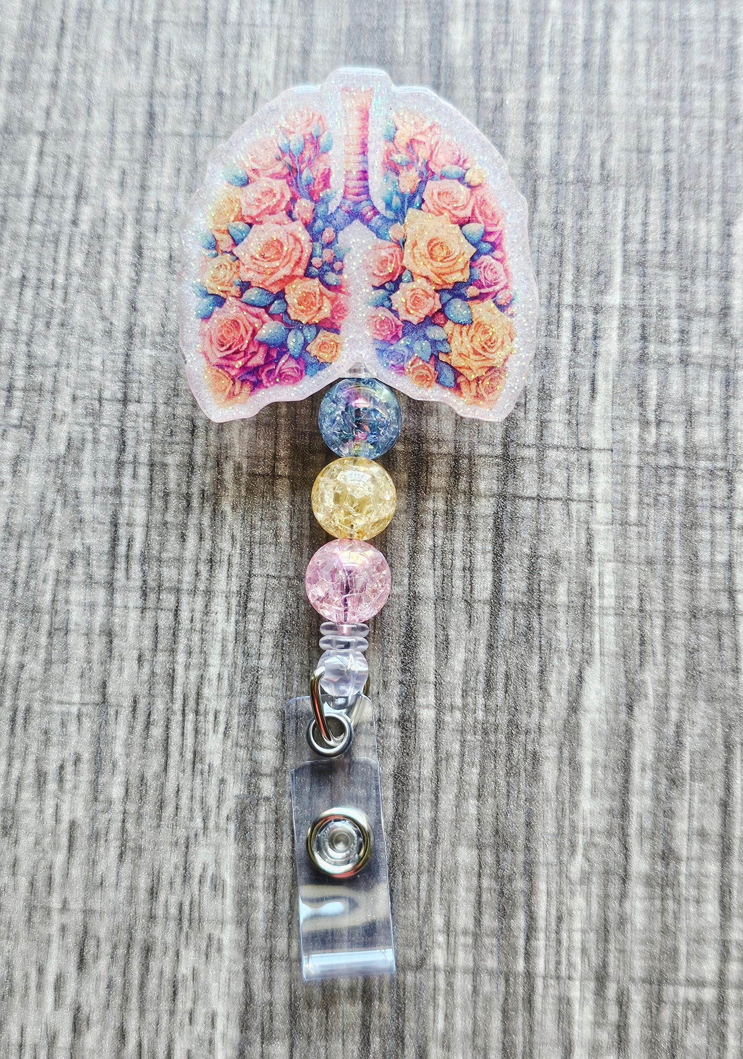 Respiratory Therapy Badge Reel | Floral Lungs RT Gift