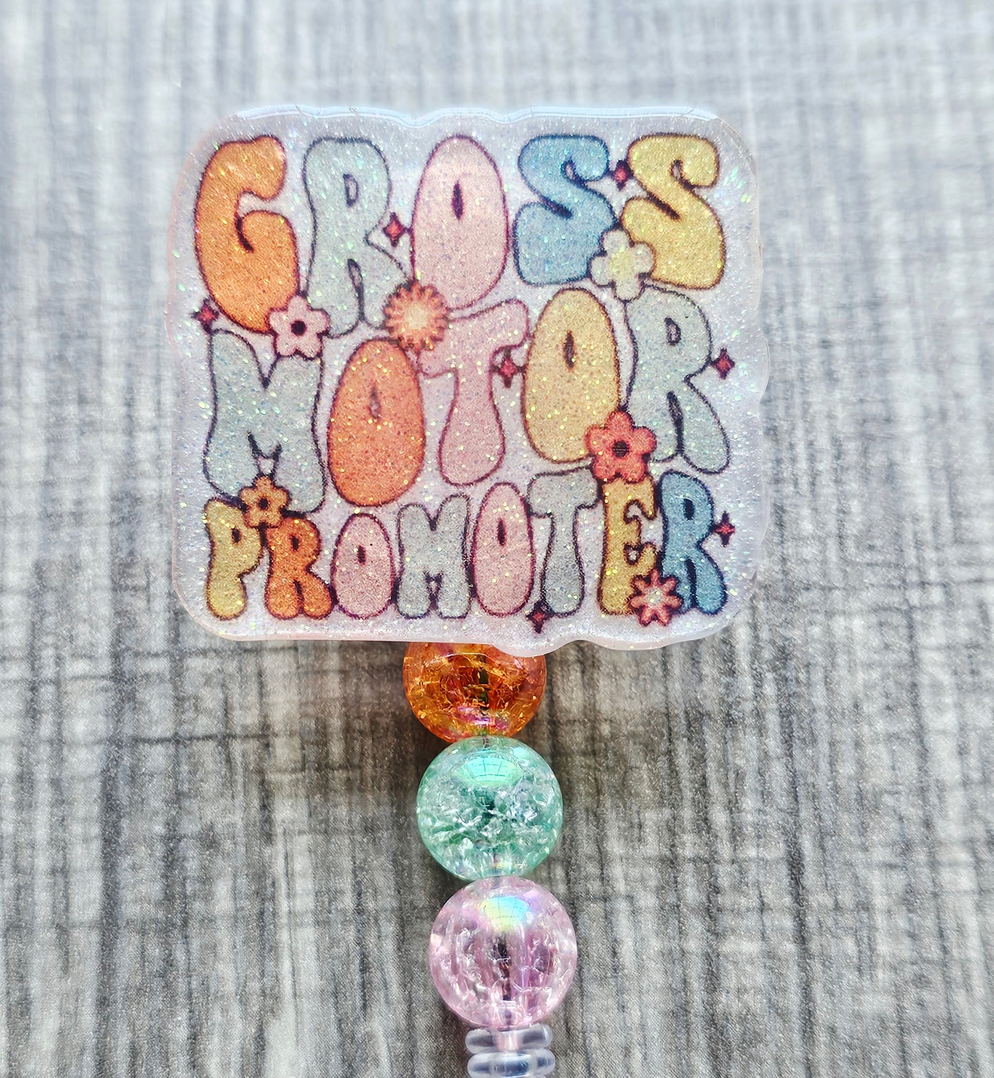 Gross Motor Promoter Badge Reel | Retro Floral PT Gift