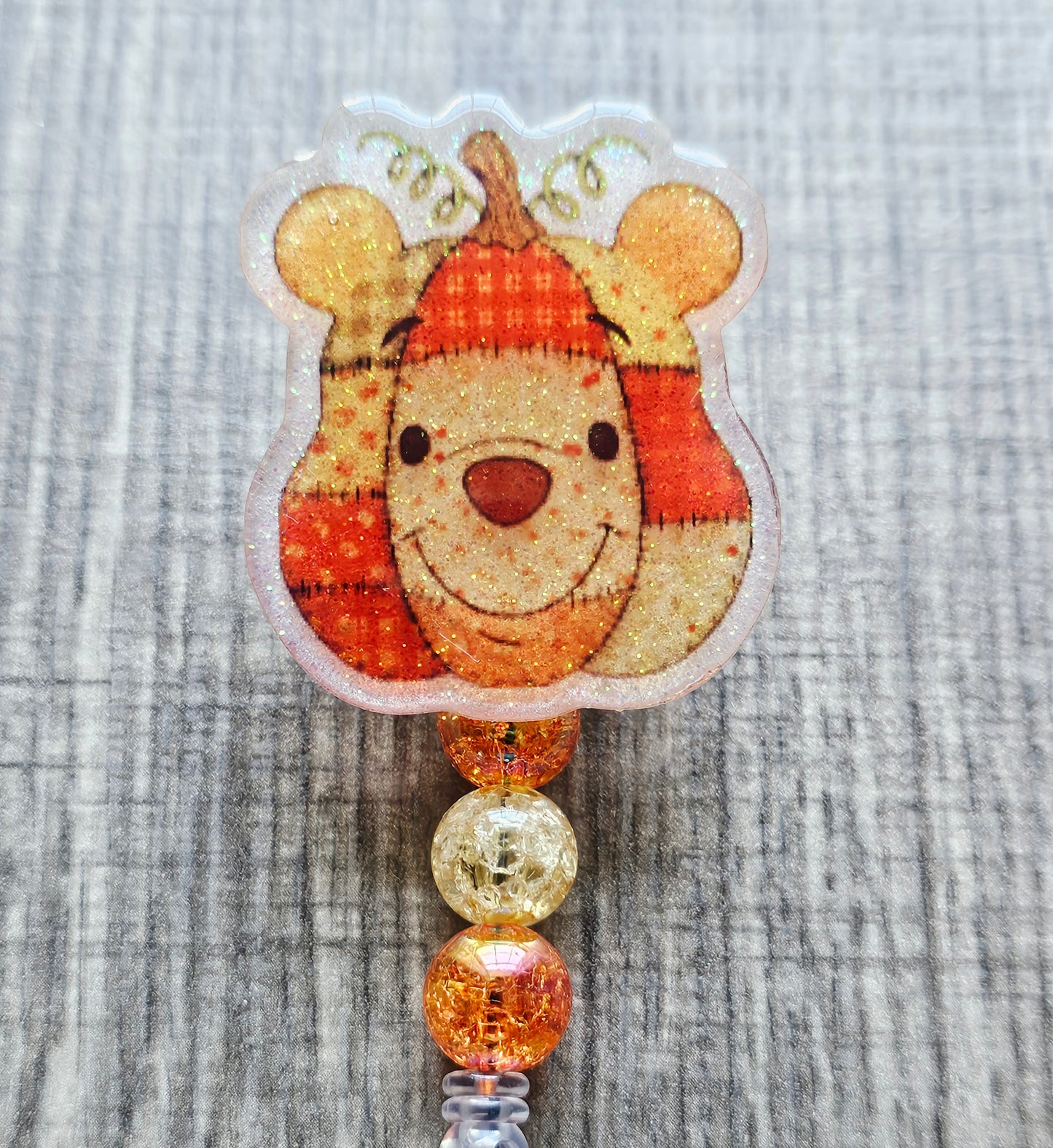 Patchwork Pooh Badge Reel | Winnie the Pooh Fall Accessory