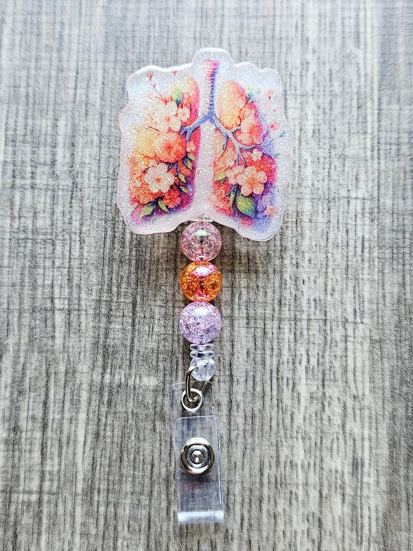 Respiratory Therapy Badge Reel | Floral Lungs RT Gift
