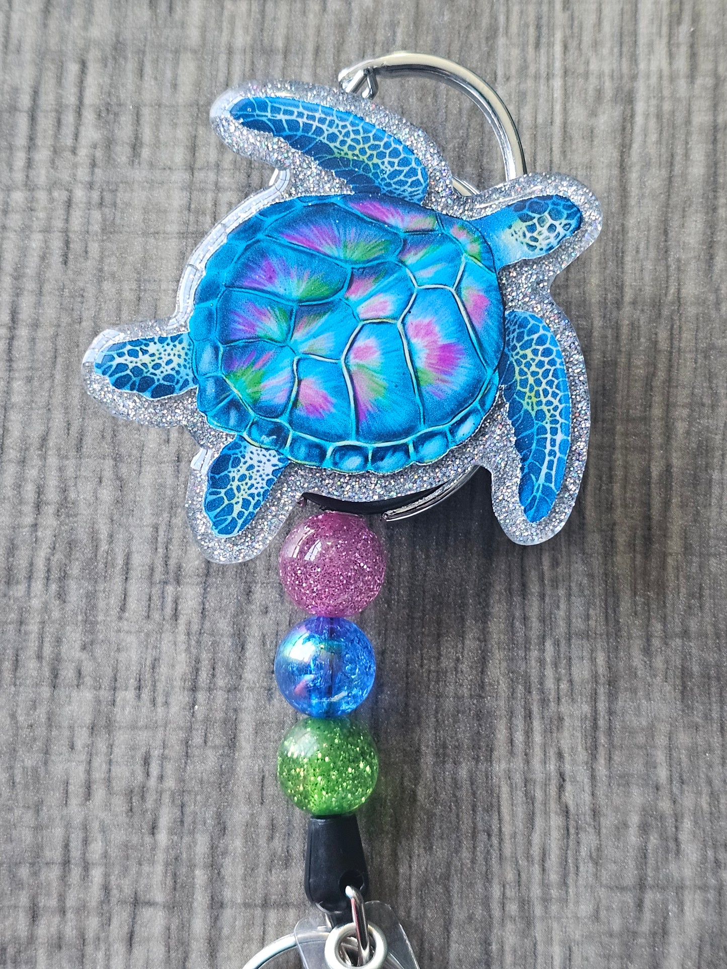 Fluorescent Sea Turtle Badge Reel