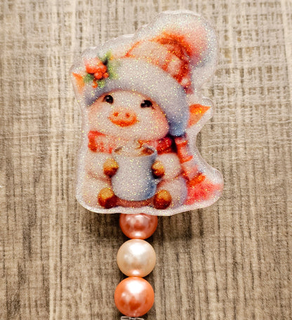 Cozy Piglet Badge Reel