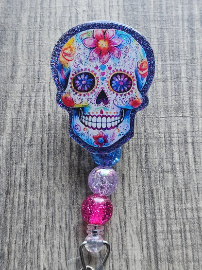 Dia De Los Muertos Skull Badge Reel