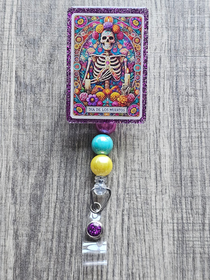 Dia De Los Muertos Tarot Badge Reel