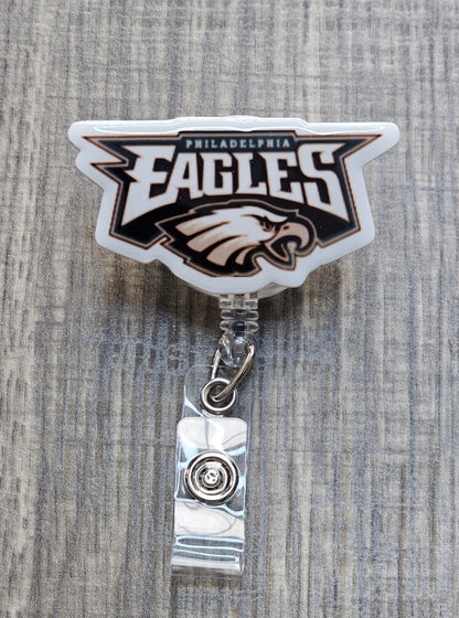 Unique Philadelphia Eagles mascot head badge reel with bold creative typography for NFL fans.