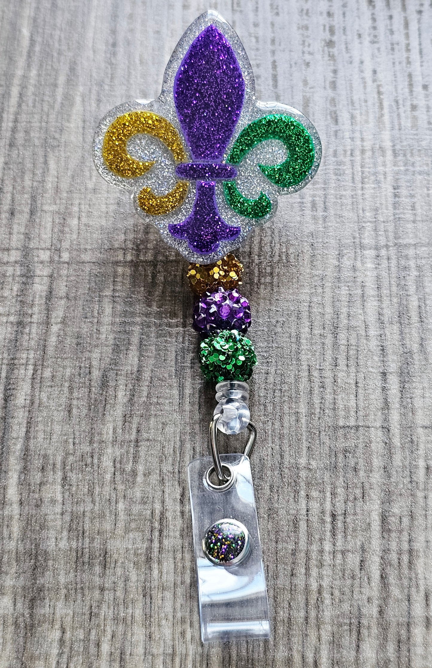 Mardi Gras Fleur de Lis Badge Reel