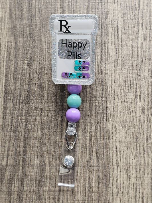 Happy Pills Shaker Badge Reel