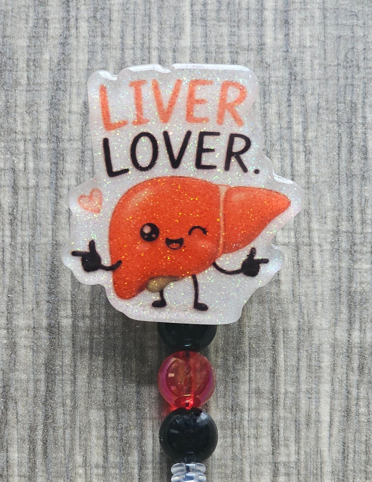 Liver Lover Badge Reel | Cute GI Nurse ID Holder