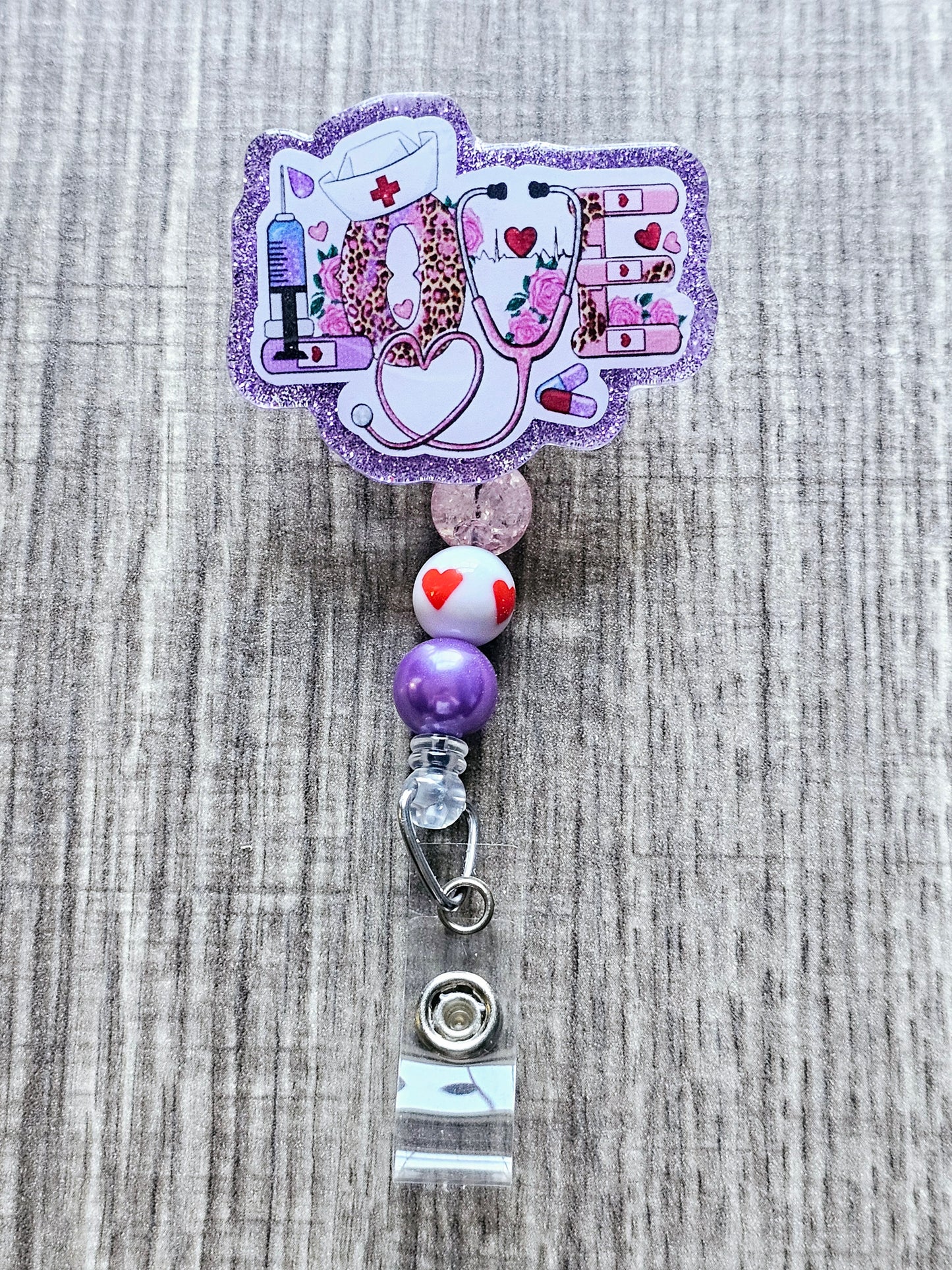 Valentine's Day Nurse Badge Reel