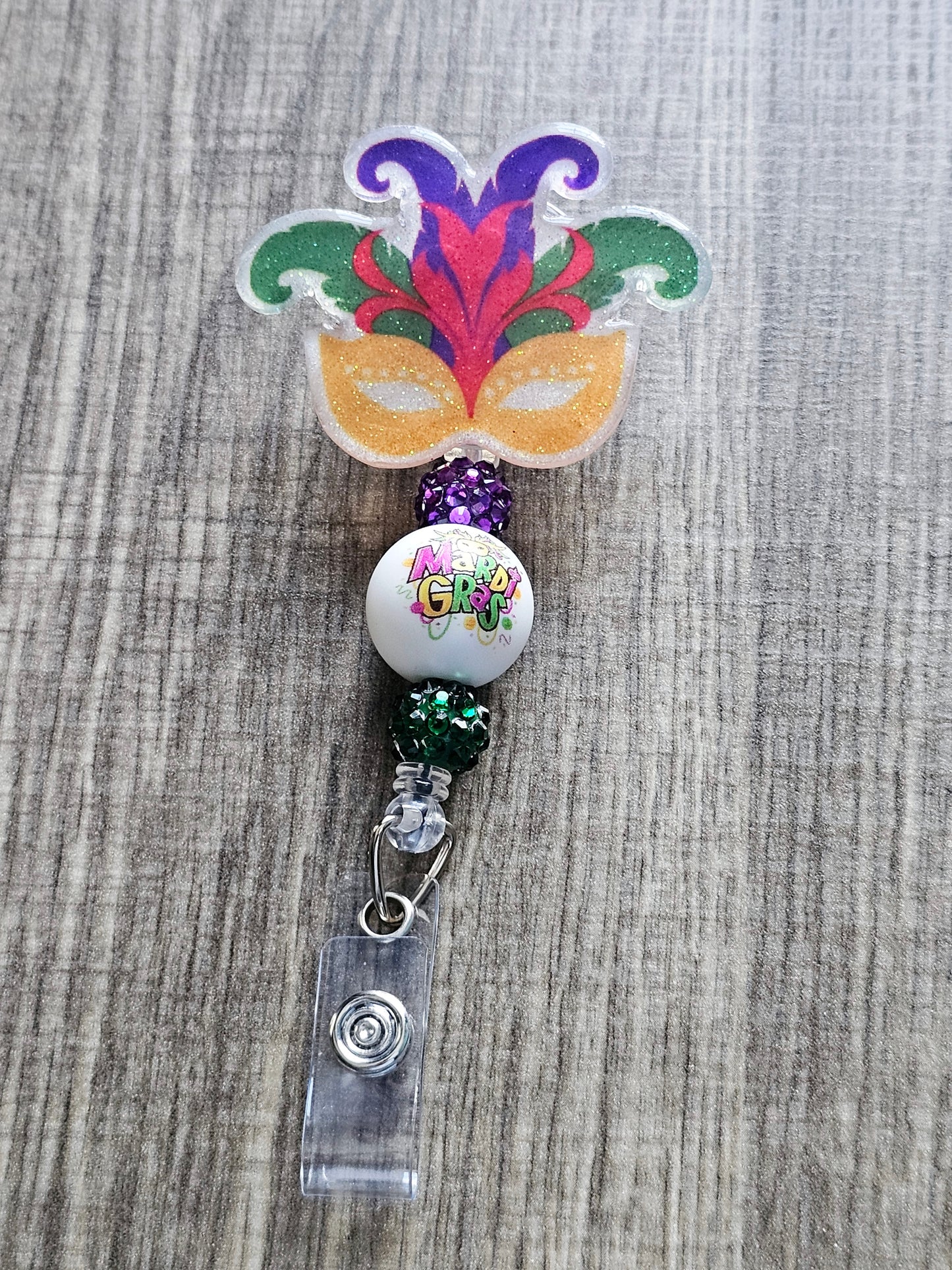 Mardi Gras Mask Badge Reel