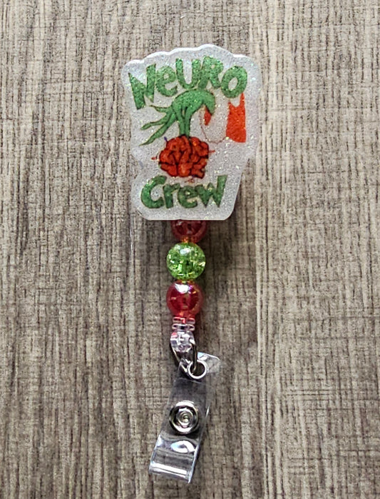 Grinch "Neuro Crew" Retractable Christmas Badge Reel