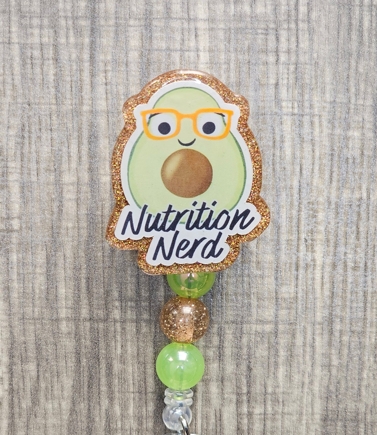 Nutrition Nerd Avocado Badge Reel | Dietitian ID Holder