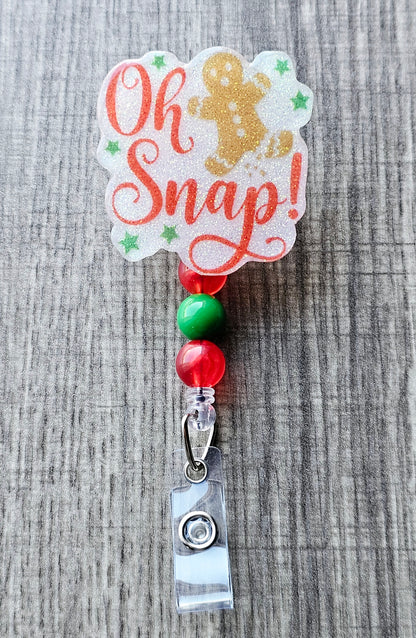 Oh Snap! Gingerbread Man Badge Reel