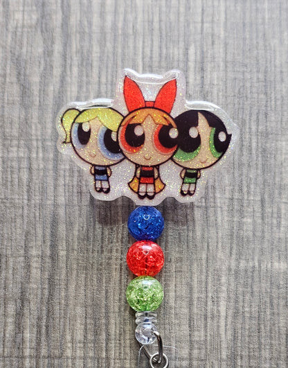 Powerpuff Girls Trio Badge Reel - Adorable Badge Holder