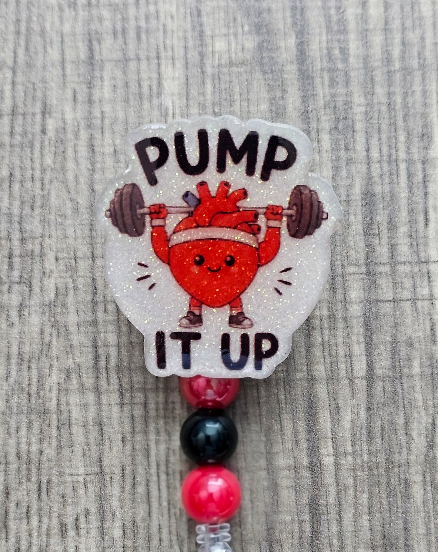 Cardiac Pump It Up Badge Reel | Funny Heart ID Holder