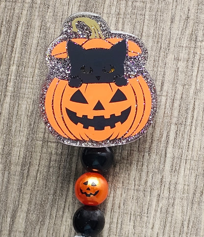 Peek A Boo Cat Badge Reel