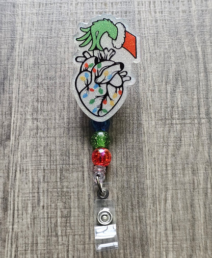 Grinch Cardiology Badge Reel