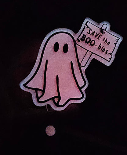 Save the Boo-bies Ghost Badge Reel [Glow-In-the-Dark]