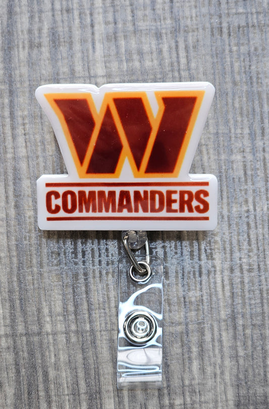 Washington Commanders Badge Reel - Football Logo ID Holder