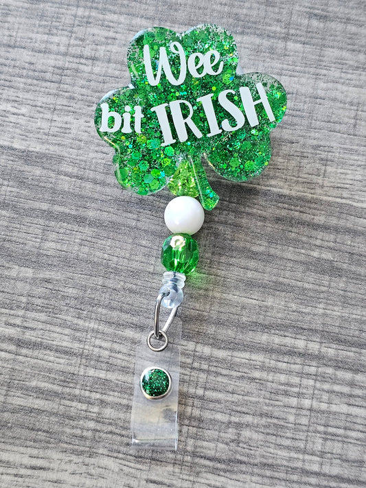 Wee Bit Irish Shamrock Badge Reel