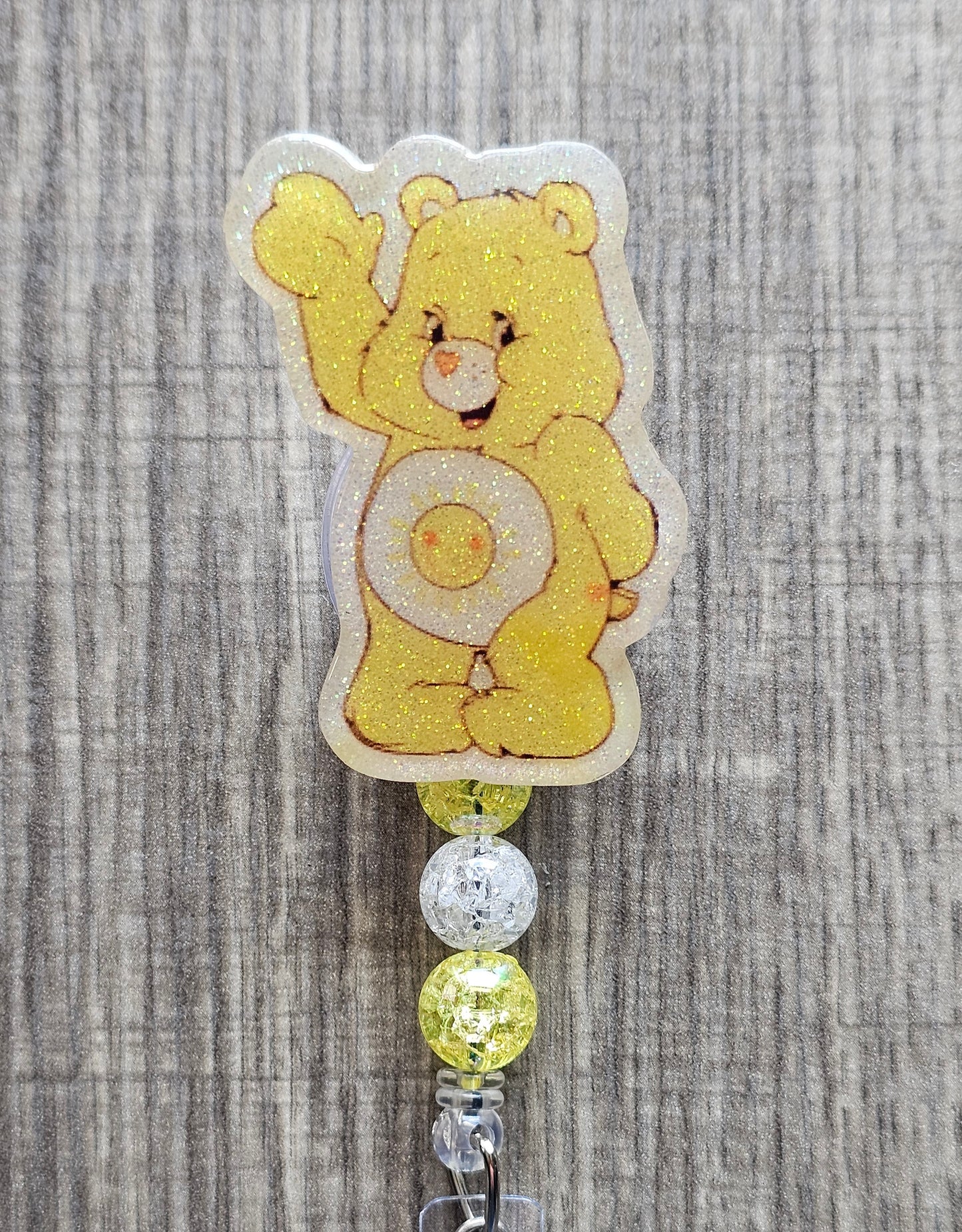 Sunshine Care Bear Badge Reel - Cute Nurse ID Holder