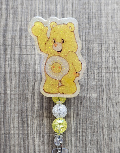 Sunshine Care Bear Badge Reel - Cute Nurse ID Holder